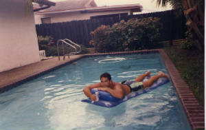 Richard in pool; Actual size=180 pixels wide
